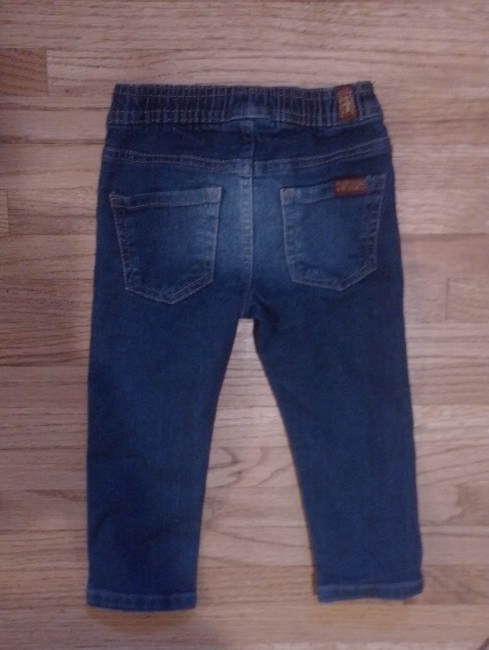 7 For All Mankind Baby Dark Blue Elastic-Waist Denim Jeans
